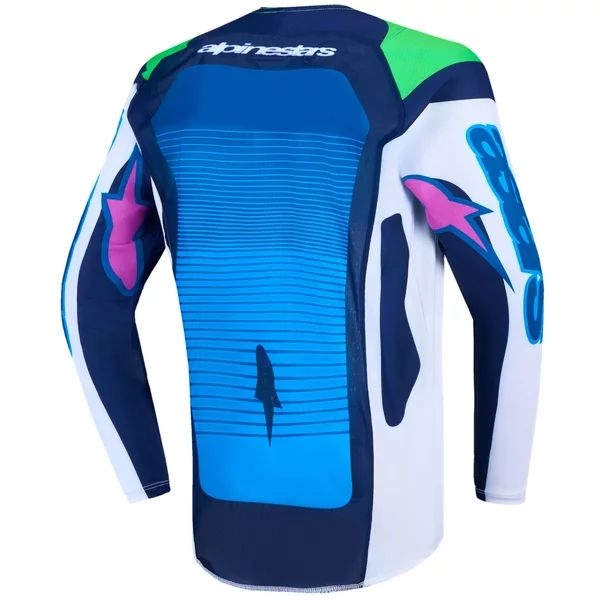 Tricou cross-enduro de copii ALPINESTARS SUPERTECH MAVEN 2027 S Alb/Albastru/Verde, 5