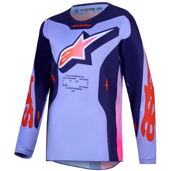 Tricou cross-enduro de copii ALPINESTARS FLUID HUNT 2027 S Rosu/Gri/Coral, 5