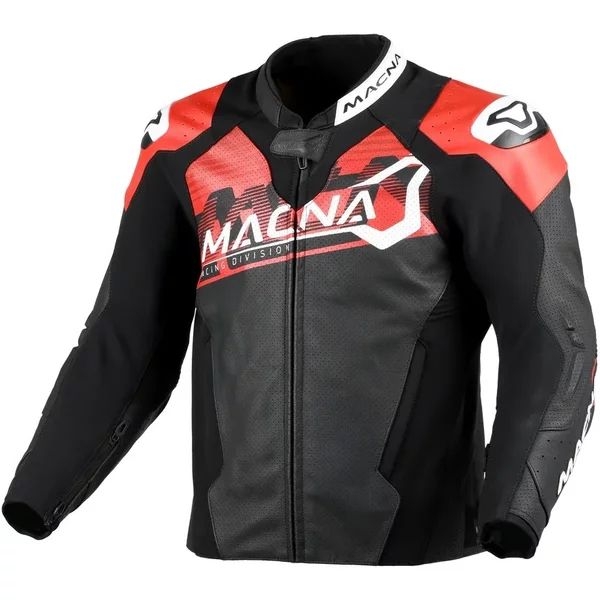 Geaca de piele sport MACNA BLITZ Negru/Alb 54, 19