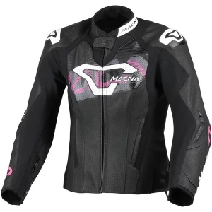 Geaca de piele sport dama MACNA BLITZ 36 Negru/Roz, 2