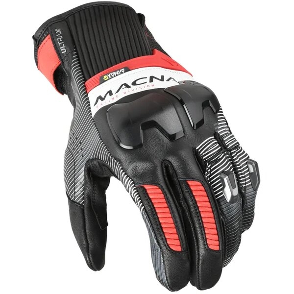 Manusi de piele MACNA ULTRAXX 2.0 S Negru/Rosu/Alb, 8