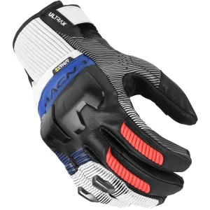 Manusi de piele MACNA ULTRAXX 2.0 L Negru/Albastru/Rosu, 16