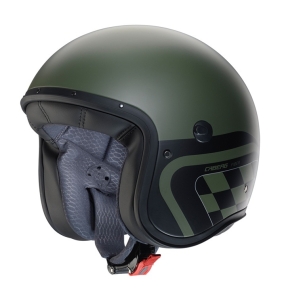 Casca open face (jet) Caberg model Freeride X Daytona P4 verde military/negru mat (fibra de sticla) - Verde military/negru mat , L (59/60cm)