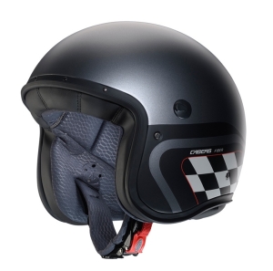 Casca open face (jet) Caberg model Freeride X Daytona O9 matt gun (titanium)/negru/alb mat (fibra de sticla) - Matt gun (titanium)/negru/alb mat , XS (53/54cm)