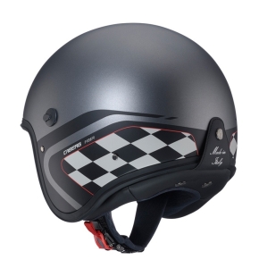 Casca open face (jet) Caberg model Freeride X Daytona O9 matt gun (titanium)/negru/alb mat (fibra de sticla) - Matt gun (titanium)/negru/alb mat , M (57/58cm)