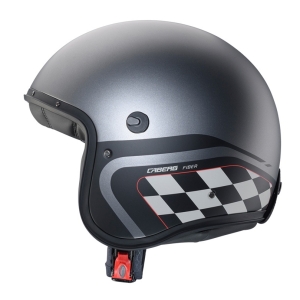 Casca open face (jet) Caberg model Freeride X Daytona O9 matt gun (titanium)/negru/alb mat (fibra de sticla) - Matt gun (titanium)/negru/alb mat , L (59/60cm)