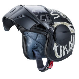 Casca Caberg model Ghost Nuke D5 negru/gri mat - fibra de sticla - Negru/gri mat , XS (53/54cm)