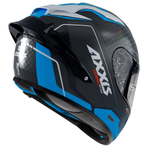 Casca integrala Axxis Cobra Rage A0 alb/albastru lucios carbon - 100% carbon - Alb/albastru lucios , XL (61/62cm)