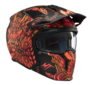 Casca MT Streetfighter SV S B5 Hellish rosu mat (ochelari soare integrati) - masca (protectie) barbie si cozoroc detasabile - omologare noua ECE 22.06 - Rosu mat , XXL (63/64cm)