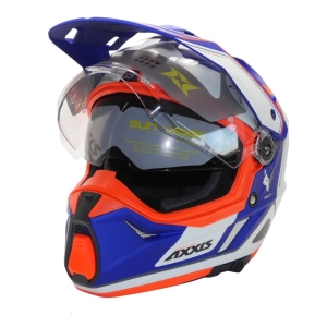 Casca adventure/touring/off road Axxis model Wolf DS Roadrunner C7 albastru lucios – tip viziera: MT-V-20 - Albastru lucios , XXL (63/64cm)