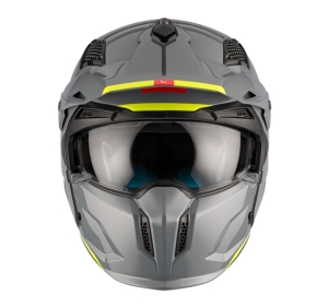 Casca MT Streetfighter SV S A22 gri lucios (ochelari soare integrati) - masca (protectie) barbie si cozoroc detasabile - omologare noua ECE 22.06 - Gri lucios , S (55/56cm)