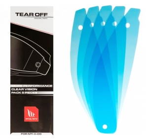 Kit 5 tear-off pentru viziera casca integrala KRE Snake Carbon - KRE SV - KRE+ (kit 5 folii transparente viziera – MT Helmets) (tip viziera: MT-V-09 & MT-V-29)