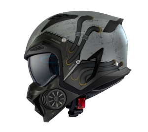 Casca Axxis model Hunter SV Toxic C2 gri mat mat (ochelari soare integrati) - masca (protectie) barbie si cozoroc detasabile - Gri mat , M (57/58cm)