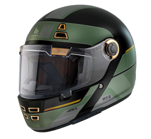 Casca integrala MT Jarama 68th C1 negru lucios - model Retro - Cafe Racer - Negru lucios , XXL (63/64cm)