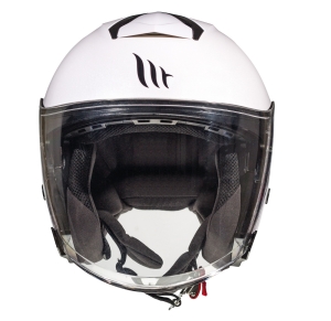 Casca open face MT Thunder III SV Jet A0 alb lucios (ochelari soare integrati) – tip MT-V-19 - Alb lucios , S (55/56cm)