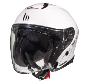 Casca open face MT Thunder III SV Jet A0 alb lucios (ochelari soare integrati) – tip MT-V-19 - Alb lucios , M (57/58cm)
