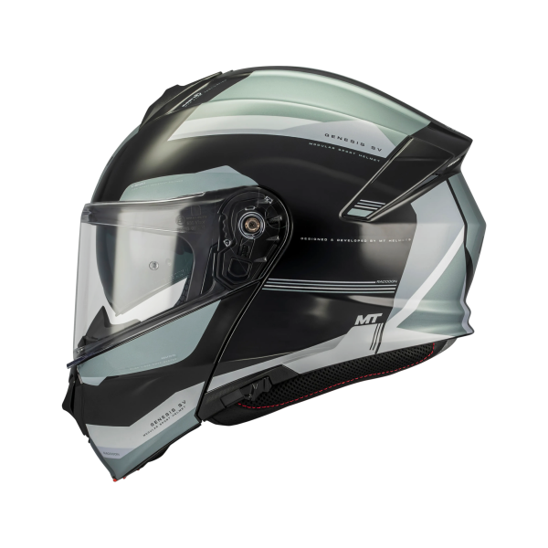 Casca modulabila MT Genesis SV Raccoon B12 verde lucios Pinlock ready - omologare noua ECE 22.06 - tip viziera: MT-V-25 - XL (61/62cm), 5