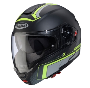 Casca modulabila (flip-up) Caberg model Levo X Elite L6 negru/gri/galben fluor mat Pinlock ready - lentila Pinlock inclusa (fibra de sticla) - Negru/gri/galben fluor mat , L (59/60cm)