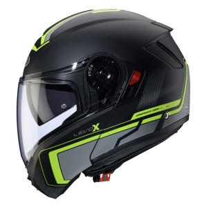 Casca modulabila (flip-up) Caberg model Levo X Elite L6 negru/gri/galben fluor mat Pinlock ready - lentila Pinlock inclusa (fibra de sticla) - Negru/gri/galben fluor mat , S (55/56cm)