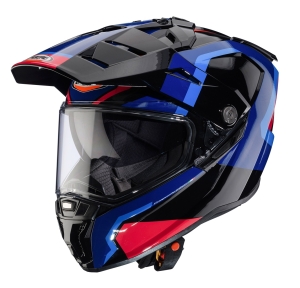 Casca adventure/off road Caberg model Tanami SV Scram O4 negru/albastru/rosu lucios Pinlock ready - lentila Pinlock inclusa - Negru/albastru/rosu lucios , L (59/60cm)