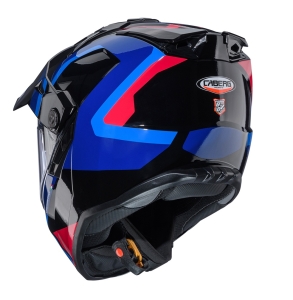 Casca adventure/off road Caberg model Tanami SV Scram O4 negru/albastru/rosu lucios Pinlock ready - lentila Pinlock inclusa - Negru/albastru/rosu lucios , S (55/56cm)