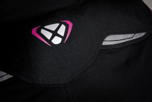 Geaca (jacheta) motociclete copii Racing/Roadster Ixon vara model Striker AIR KID culoare: negru/alb/fuchsia (roz) - Negru/alb/fuchsia (roz) , 6 ani