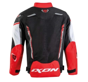 Geaca (jacheta) motociclete copii Racing/Roadster Ixon vara model Striker AIR KID culoare: negru/alb/rosu - Negru/alb/rosu , 12 ani