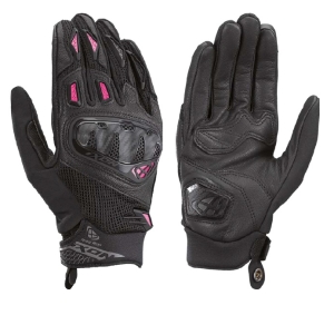 Manusi femei Roadster vara piele/textil Ixon model Rise Air 2 LS culoare: negru/fuchsia - degete tactile - Negru/fuchsia (roz) , XS (6/7)