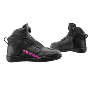 Ghete moto Urban/Roadster femei All Season Ixon model Vyper WP LS culoare: negru/fuchsia (roz) (100% waterproof) - Negru/fuchsia (roz) , 37