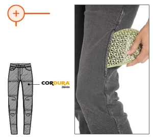 Blugi (jeans) moto femei Ixon model Dany LS culoare: negru (washed black) (Cordura® Denim) - Regular - clasa AA - Negru , US38