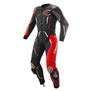 Costum (combinezon) motociclete barbati piele Ixon vara model Demonio culoare: negru/rosu/alb - Negru/rosu/alb , 4XL