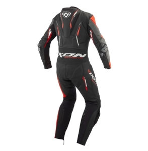 Costum (combinezon) motociclete barbati piele Ixon vara model Demonio culoare: negru/rosu/alb - Negru/rosu/alb , M