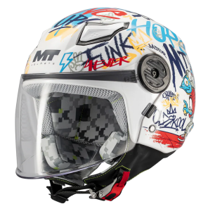 Casca open face MT Lite Crew A5 alb lucios - casca de copii - Alb lucios , L kids (53/54cm)