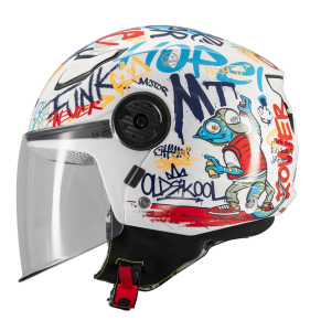 Casca open face MT Lite Crew A5 alb lucios - casca de copii - Alb lucios , M kids (51/52cm)