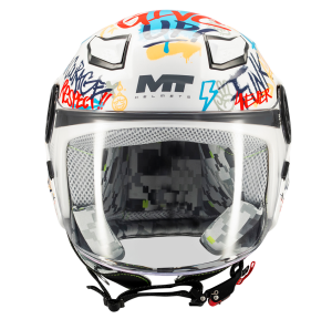 Casca open face MT Lite Crew A5 alb lucios - casca de copii - Alb lucios , S kids (49/50cm)