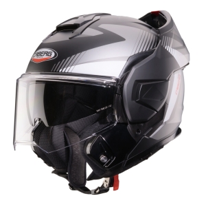 Casca modulabila (flip-back) Caberg model Trip SV Lunar S6 negru/gri/alb mat Pinlock ready - lentila Pinlock inclusa - Negru/gri/alb mat , XS (53/54cm)
