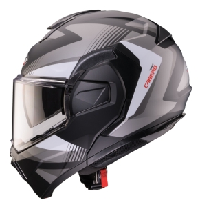 Casca modulabila (flip-back) Caberg model Trip SV Lunar S6 negru/gri/alb mat Pinlock ready - lentila Pinlock inclusa - Negru/gri/alb mat , L (59/60cm)