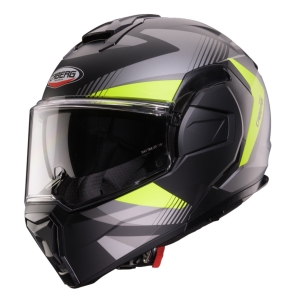 Casca modulabila (flip-back) Caberg model Trip SV Lunar L6 negru/gri/galben fluor mat Pinlock ready - lentila Pinlock inclusa - Negru/gri/galben fluor mat , M (57/58cm)