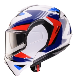 Casca modulabila (flip-back) Caberg model Trip SV Lunar O5 alb/rosu/albastru lucios Pinlock ready - lentila Pinlock inclusa - Alb/rosu/albastru lucios , XS (53/54cm)