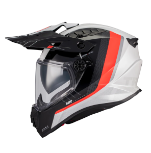 Casca touring/adventure MT model Track SV Nomad A15 negru/alb/rosu lucios – tip viziera: HS 12 - Negru/alb/rosu lucios , L (59/60cm)