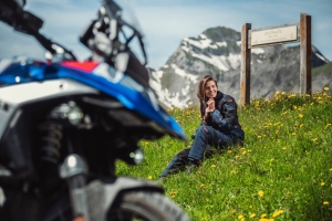 Geaca (jacheta) motociclete femei Touring/Adventure Ixon All season/vara model Odin LS culoare: navy (albastru)/negru/rosu - Navy (albastru)/negru/rosu , XL