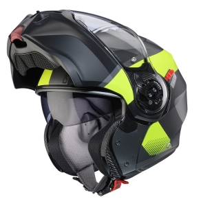 Casca modulabila (flip-up) Caberg model Duke Evo SV Indy L1 gun metal (titanium)/galben fluor/negru mat Pinlock ready - lentila Pinlock inclusa - Gun metal (titanium)/galben fluor/negru mat , M (57/58cm)
