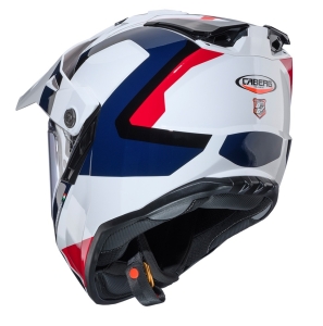 Casca adventure/off road Caberg model Tanami SV Scram H7 alb/rosu/albastru lucios Pinlock ready - lentila Pinlock inclusa - Alb/rosu/albastru lucios , XS (53/54cm)