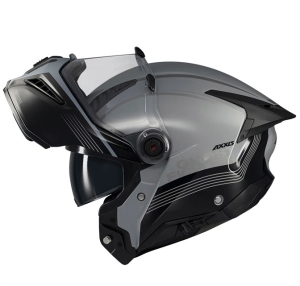 Casca modulabila (flip-up) Axxis GhostFighter SV Bitone C2 negru/gri lucios (ochelari soare integrati) Pinlock Ready – tip viziera: MT-V-36 - Negru/gri lucios , M (57/58cm)
