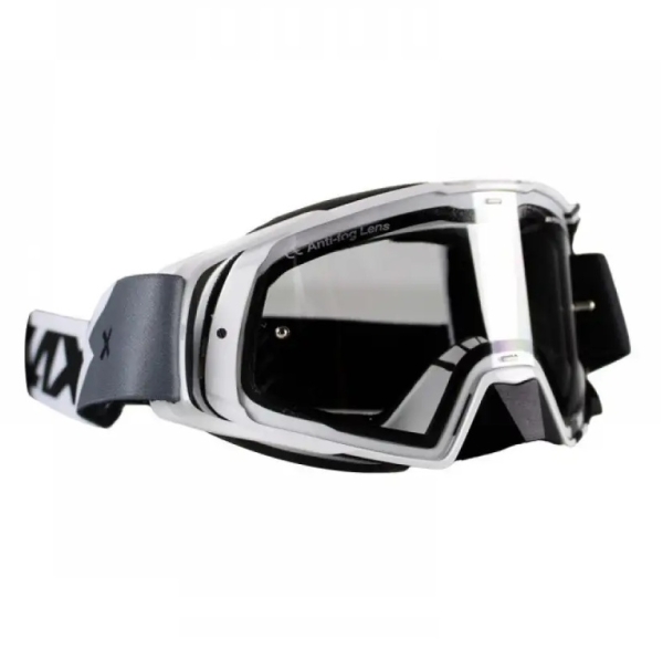 Ochelari Axxis Off road (cross-enduro) MX EVO Strap A0 alb - culoare: alb