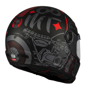 Casca integrala MT Jarama SV Art E5 negru/gri mat - model Retro - Cafe Racer (ochelari soare integrati) - tip viziera: MT-V-32 - Negru/gri mat , XL (61/62cm)