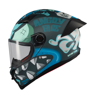 Casca integrala Axxis Fenix Angry Face C7 albastru mat - tip viziera: MT-V-31B - DKS429 - Albastru mat , S (55/56cm)