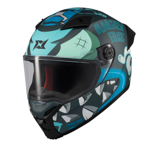 Casca integrala Axxis Fenix Angry Face C7 albastru mat - tip viziera: MT-V-31B - DKS429 - Albastru mat , M (57/58cm)