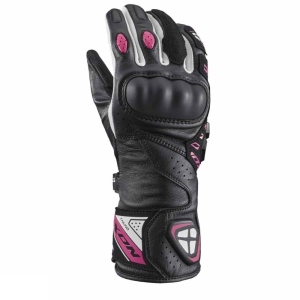 Manusi femei Racing vara piele Ixon model Thund LS culoare: negru/fucshia (roz) - degete tactile - Negru/fuchsia (roz) , M (8/9)