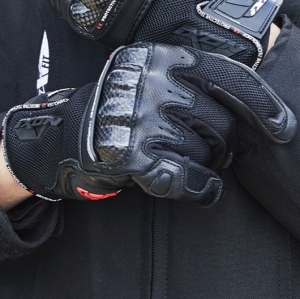 Manusi femei Roadster vara piele/textil Ixon model RS Rise Air LS culoare: negru - degete tactile - Negru , XS (6/7)